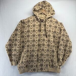 Vintage South Pole Hoodie Men's XL Brown Zip Sweatshirt All Over Y2k Pinkman